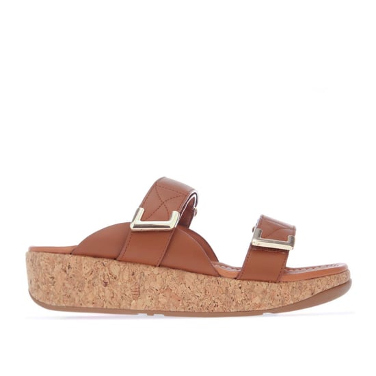 Women's Fit Flop Remi Adjustable Slide Sandals in Tan