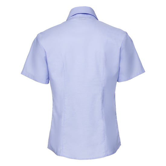 Russell Collection Womens/Ladies Oxford Short-Sleeved Shirt (Oxford Blue) - Image 2