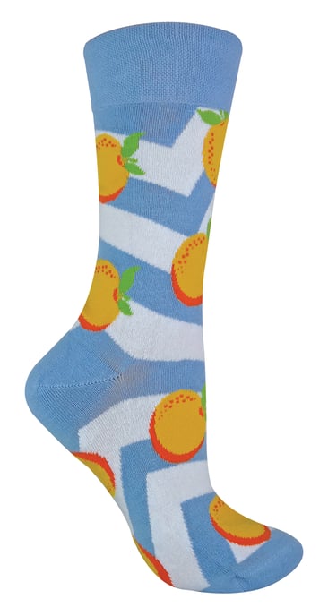 Dames nieuwe katoenen sokken met fruitpatroon - Oranje - Image 1