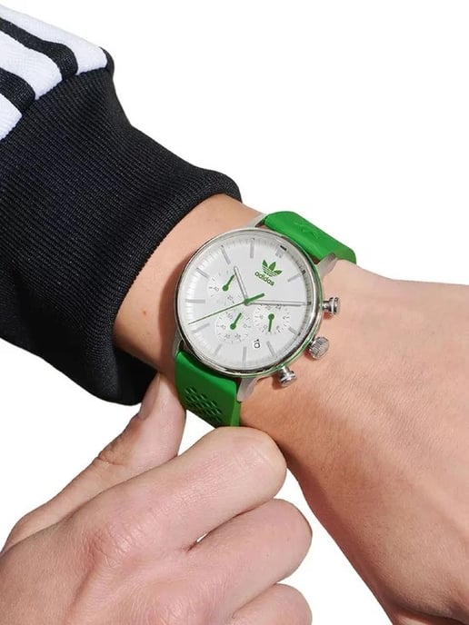 Adidas Originals Code One Chrono Unisex Groene Horloge AOSY23020 - Image 4