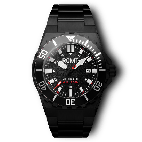 RGMT Superav Men's Japanese Automatic 46mm Black Watch with Stainless Steel Bracelet