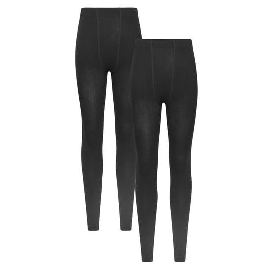 Mountain Warehouse Womens/Ladies Brushed Isotherm Thermal Leggings (Pack of 2) (Black)