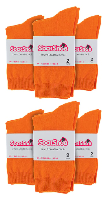 Vanliga bomullsstrumpor för damer | 12 par multipack | Sock Snob | tunna bekväma färgglada ankelstrumpor för damer - Orange - Image 2