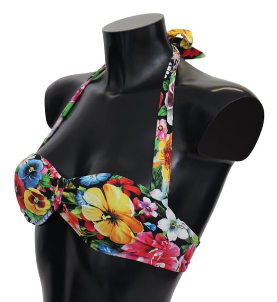 Dolce & Gabbana Women's Multicolor Floral Print Swimwear Bikini Top - Image 4