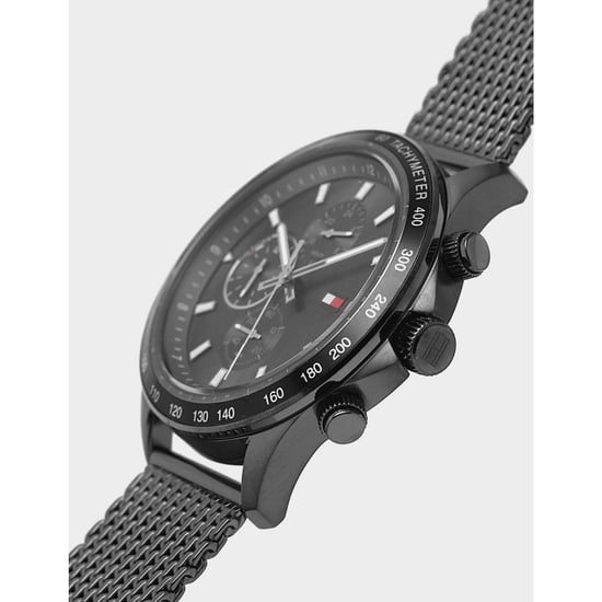 Accessories Tommy Hilfiger Miles Chronograph Mesh Bracelet Watch in Black - Image 4