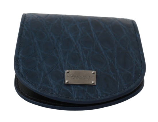 Dolce & Gabbana Men's Blue Holder Pocket Wallet Blue Exotic Skin Condom Case - Image 4