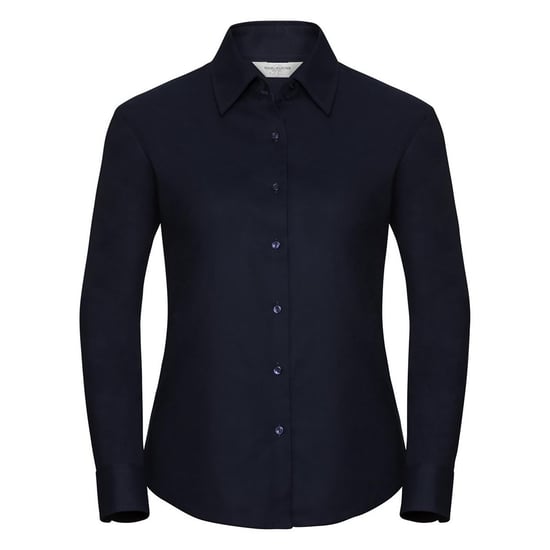 Russell Collection Ladies/Womens Long Sleeve Easy Care Oxford Shirt (Bright Navy)