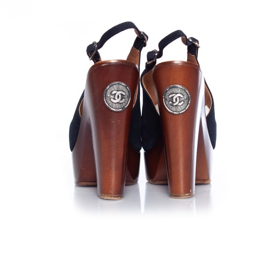 Wooden platform peep-toe clogs - Image 3