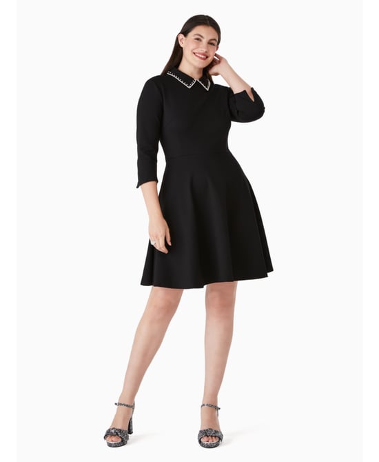 Embellished Collar Ponte Dress