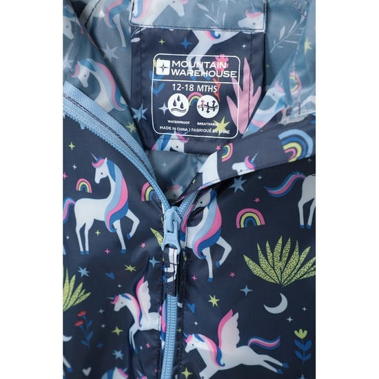 Mountain Warehouse Baby Unicorn Rain Suit (Blue/Pink/Green) - Image 6