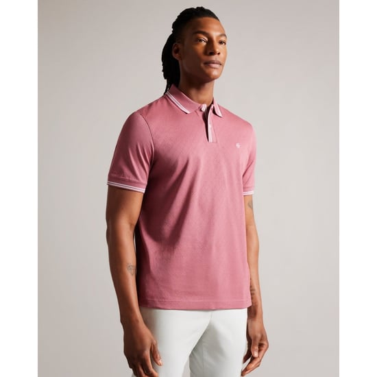 Men's Ted Baker Zeiter Slim Soft Touch Polo in Pink