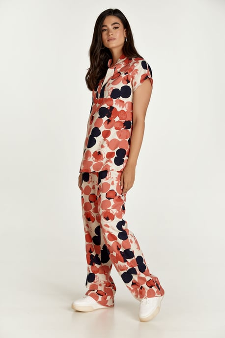Apricot Print Linen Style Sleeveless Top - Image 4