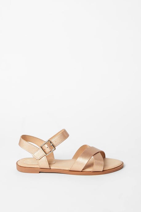 Wide Fit Florence Cross Strap Flat Sandals - Image 2