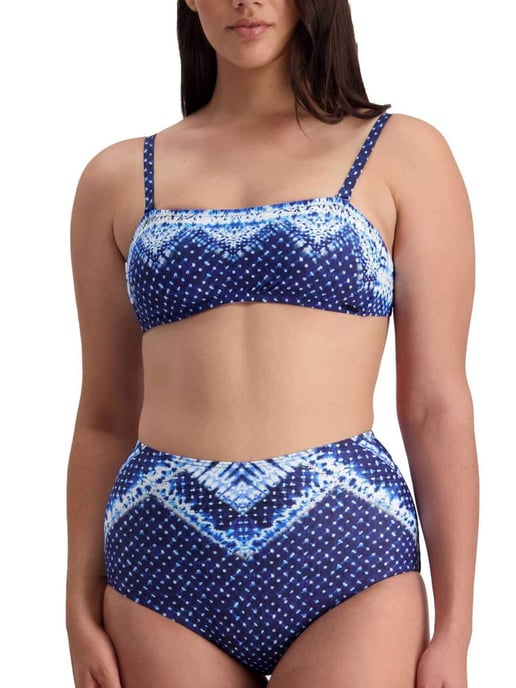 Pop Indigo Tie Back  Bandeau Tie Dye