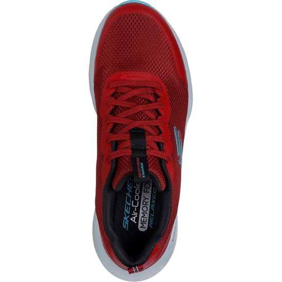 Skechers Edgeride Rekze Textile Men's Burgundy/Grey Trainers - Image 3