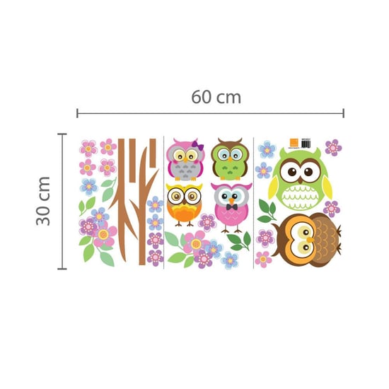 Owl flower Tree Self Adhesive DIY Wall Sticker, Kids bedroom