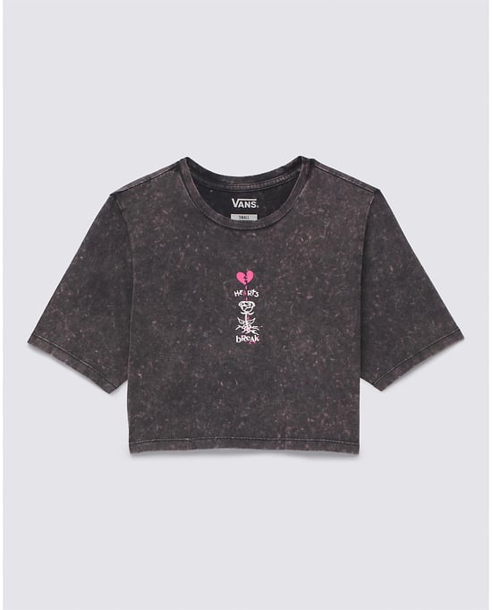 VANS Women's Heartbreaker Crew Crop T-Shirt in Black - Image 1