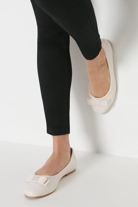 Wide Fit Paris Bow Detail Ballet Pumps - Image 1
