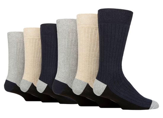 6 Pack Mens Boot Socks | Wildfeet | Cotton Socks for Walking, Hiking & Running - Multi - Image 1