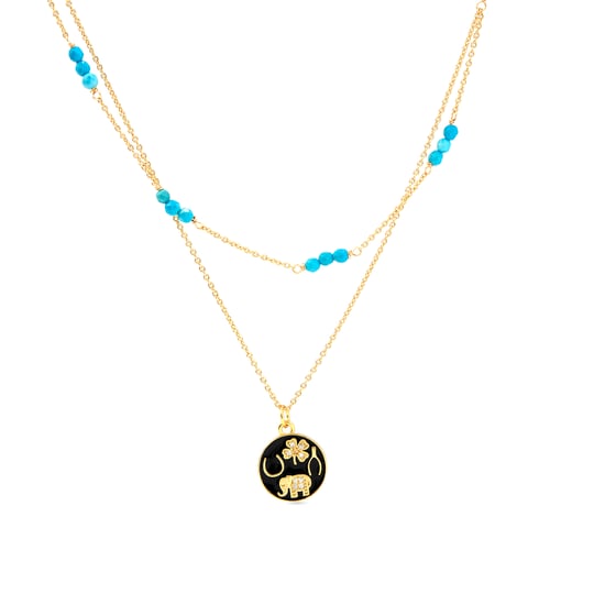 Luxenter Eusea necklace made of metal alloy finished in 18 Carat Yellow Gold