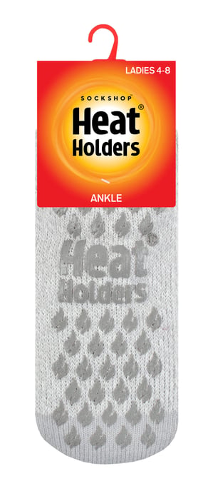 Heat Holders - Ladies Non Slip Thermal Ankle Slipper Socks with Grips - Image 2