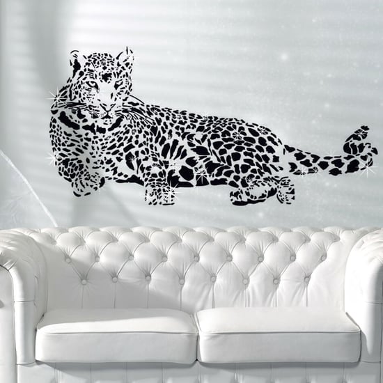 Combo of  LEOPARD + Swarovski 38pcs Wall Stickers, Kitchen, Bathroom, Living room, Self-adhesive, decal