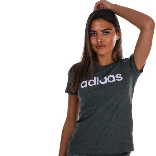 Women's adidas Essentials Linear Slim T-Shirt in Charcoal Marl