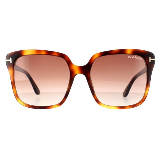 Tom Ford Rectangle Womens Blonde Havana Brown Gradient Sunglasses - Image 1