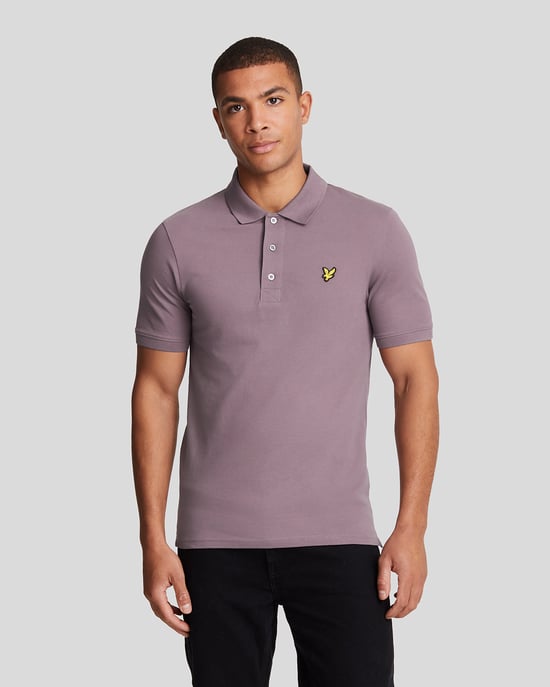 Heren Plain Polo Shirt i Rosa - Image 1