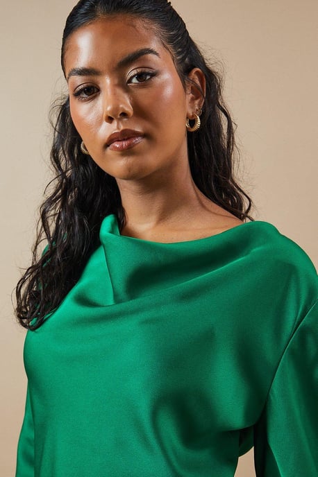 Petite Occasion Satin Cowl Mini Dress - Image 2