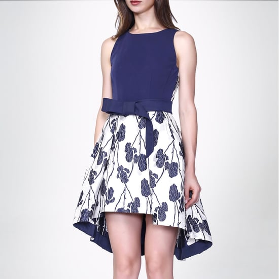 Flower jacquard skater dress and added belt - Image 1