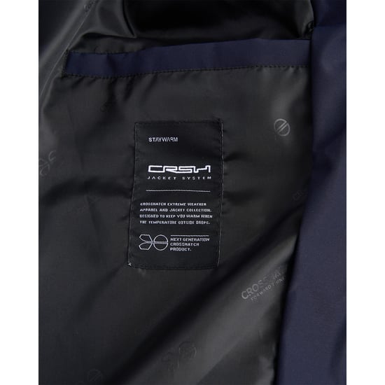Crosshatch Mens Kampleys Embossed Padded Jacket (Navy) - Image 3