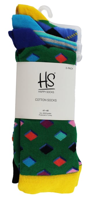 HS by Happy Socks - Mens 3 Pack Fun Novelty Dress Socks - Diamond (Green) - Image 2