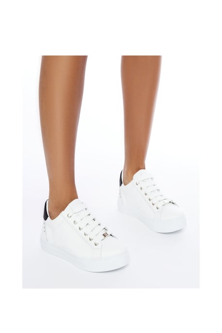 'Bradd' White Leather Trainers