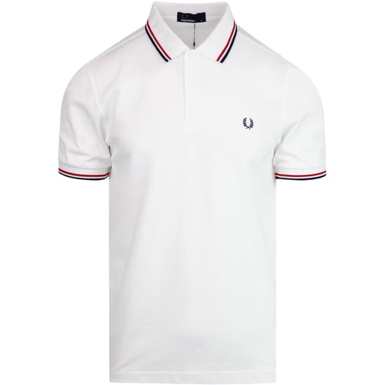 Fred Perry M3600 Twin Tipped Polo Shirt In White - Image 1
