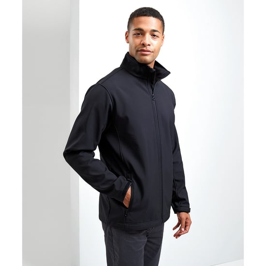 Premier Heren Windchecker Soft Shell Jas (Zwart) - Image 4
