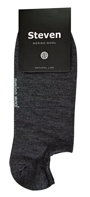 Mens Merino Wool Low Cut Socks | Steven | No Show Warm Footsies Socks - Charcoal - Image 2
