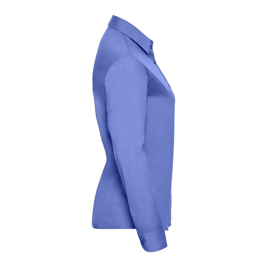 Russell Collection Dames/Dames Poplin Easy-Care Overhemd met Lange Mouwen (Bedrijfsblauw) - Image 3