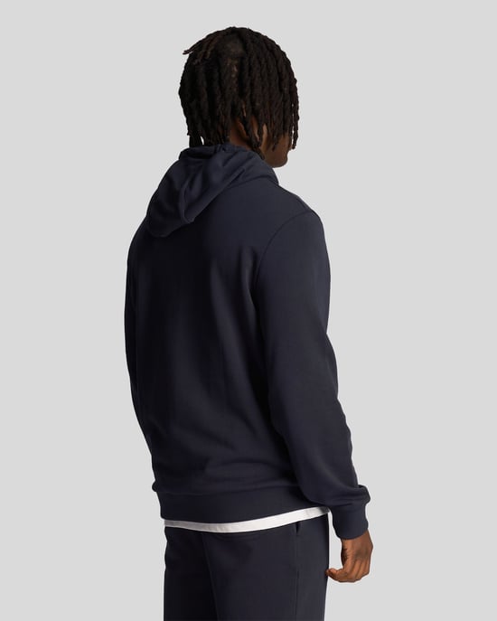 Mens Club Emblem Hoodie in Dark Navy - Image 3