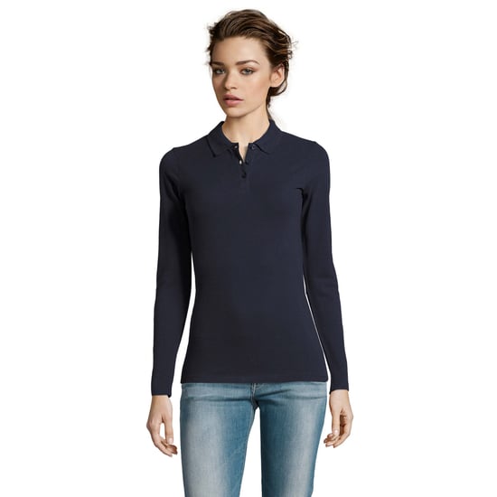 SOLS Dames/dames Perfecte Lange Mouw Pique Polo Shirt (Franse marine) - Image 5