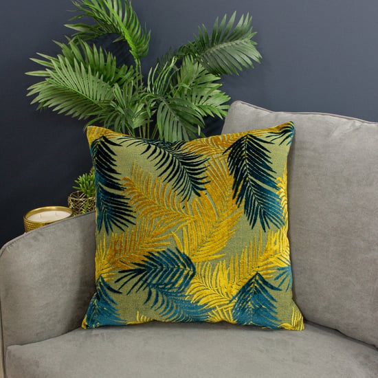 Paoletti Palmgrove Velvet Jacquard Feather Filled Cushion - Image 4