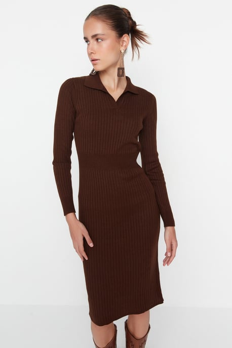 Trendyol Kvinnors Polokrage Bodycon Midi Klänning - Image 2