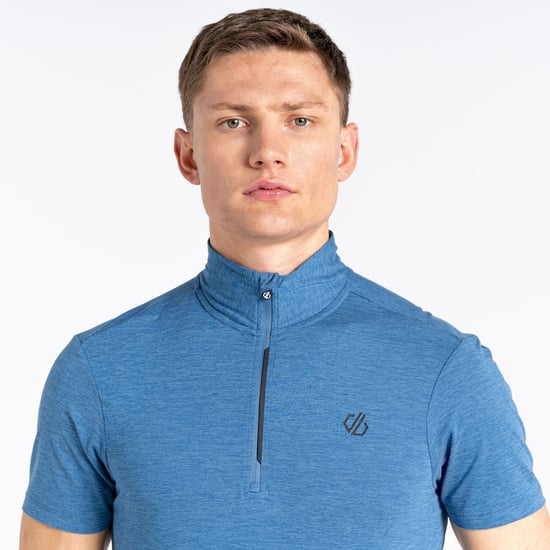 Dare 2B Mens Pedal It Out Marl Cycling Jersey (Stellar Blue)