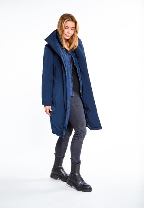 Dreimaster Winterjas stormwolk Dames donker marine - Image 1