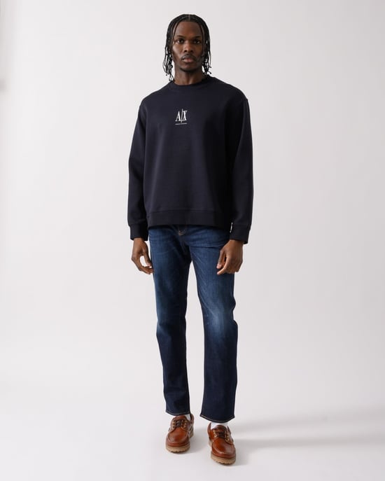 Armani Exchange Mens Embroidered A|X Centre Logo Crew Neck Sweatshirt - Image 3