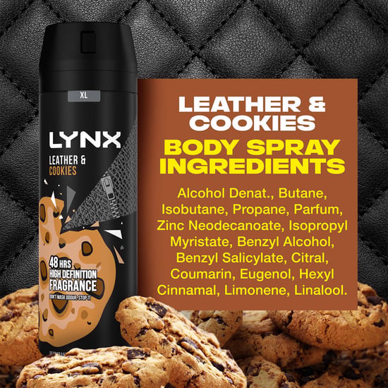 Lynx XL 48-H High Definition Fragrance Leather & Cookies Body Spray 6 Pk, 200ml