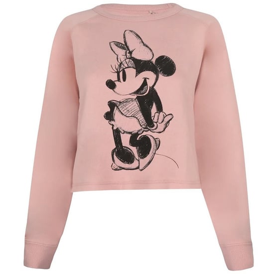 Disney Womens/Ladies Minnie Mouse Sketch Crop Sweatshirt (Dusky Pink)