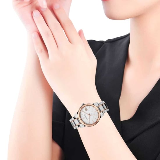 Burberry BU9105 The City Unisex Watch Silver / Rose Gold