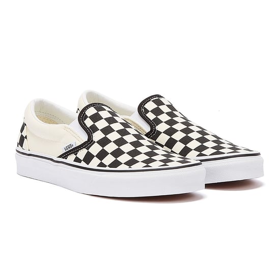Vans Classic Slip-On Unisex Zwart Wit Checkboard Canvas Skate Trainers - Image 1