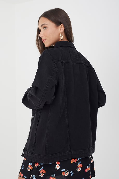 Black 'Fielding' Oversized Denim Jacket